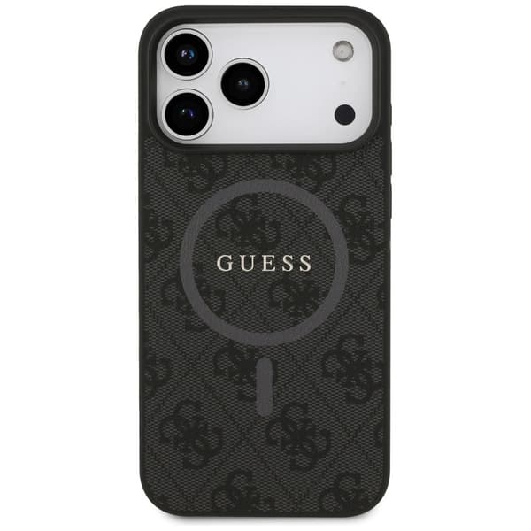 Guess 4G Ring Classic Logo MagSafe -kotelo iPhone 17 Pro Maxille - musta