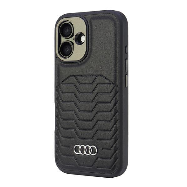 Audi MagSafe kunstlæder iPhone 166.1 sort/sort hårdt cover AU-TPUPCMIP16-GT/D3-BK