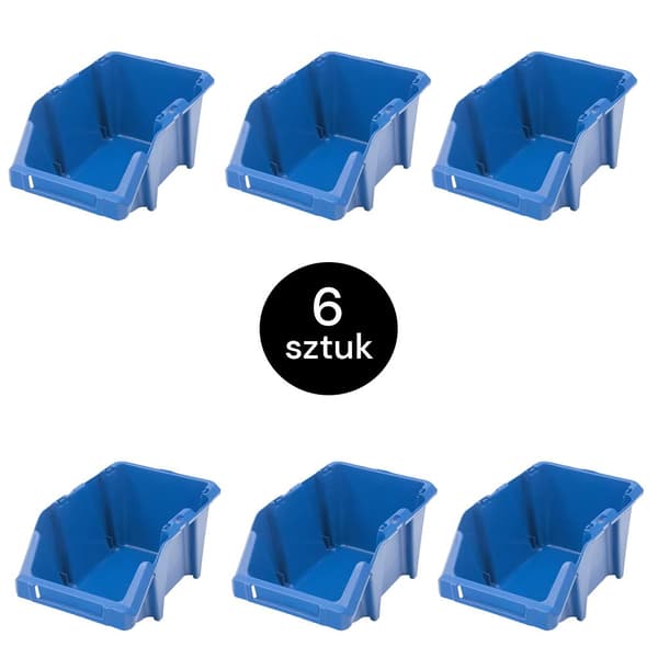 Mega-M lagerkontainer plastbox 155x250x120 mm blå 6-pack
