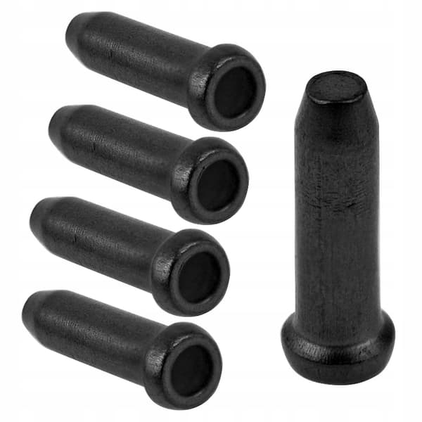 Accentkabelender 2,3 mm aluminium 5 stk. sort