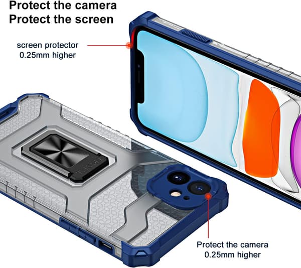 SKAL FÖR APPLE IPHONE 11 6.1' BLÅ ARMOR + 1x HÄRDAT GLAS