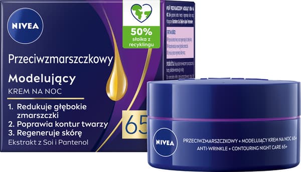 NIVEA Anti-rynke + Formende Natcreme 65+ 50 ml