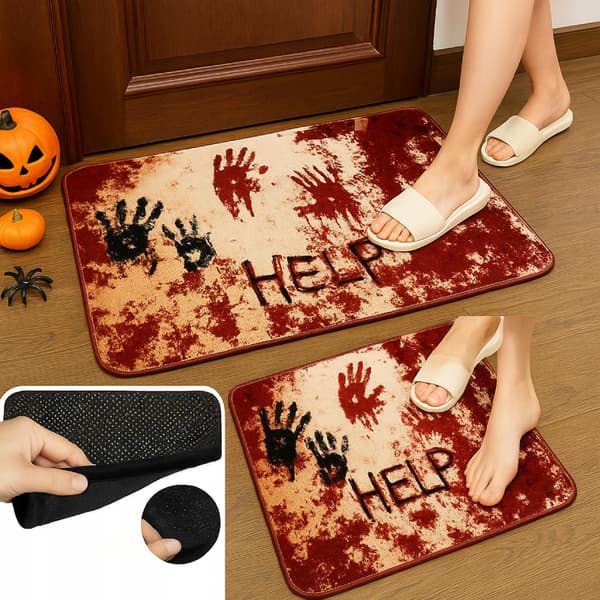 Dekorativ Halloween Dørmåtte Horror HELP 40x60cm