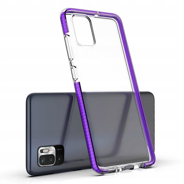 Spring Case Gel Cover med Farvet Ramme til Xiaomi Redmi Note 10 5G / Poco M3 Pro Sort