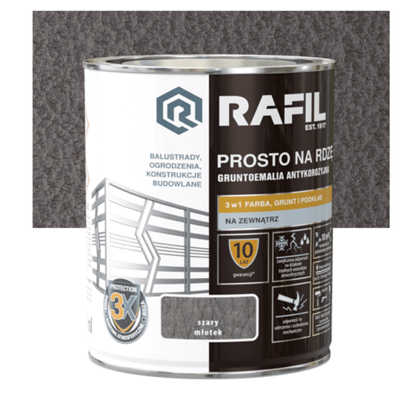 RAFIL ROSTFÄRG RAKT HAMMERGRÅ 0,75L