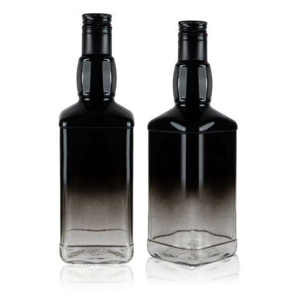 10x DANIELS 500ml OMBRE glasflasker til vodka, sorte og transparente