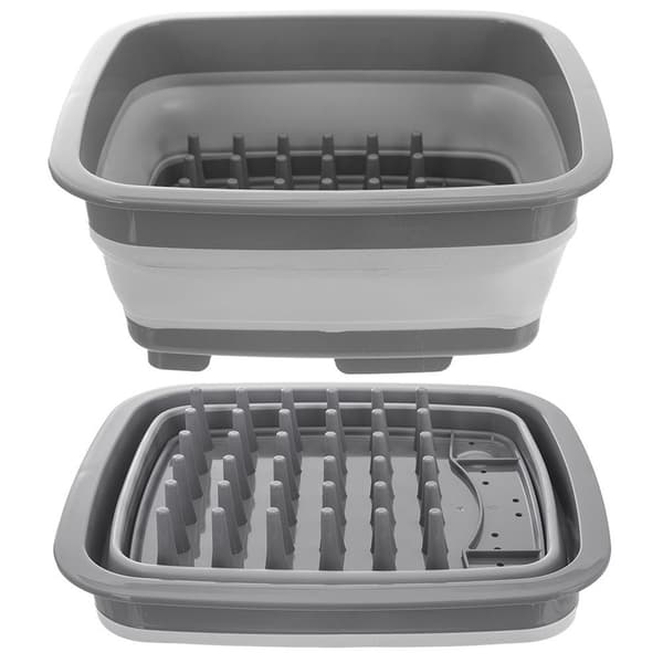 Foldbar silikone tørrestativ til tallerkener 37x31,5x14,5 cm
