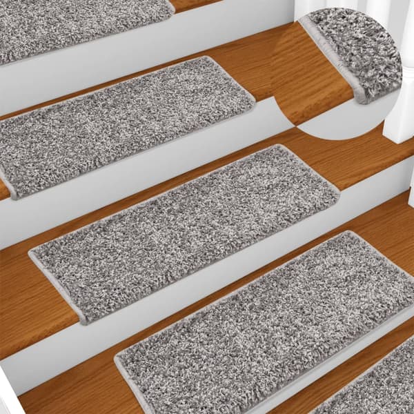 vidaXL Trappmattor 15 st 65x21x4 cm grå rektangulära kanter