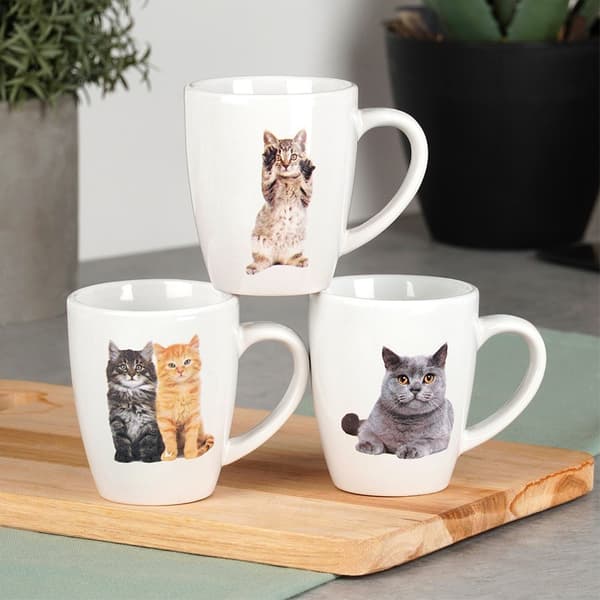 Keramiske kopper katte 220 ml 3 stk.
