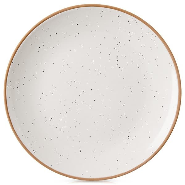 Flad keramik frokosttallerken beige 27 cm
