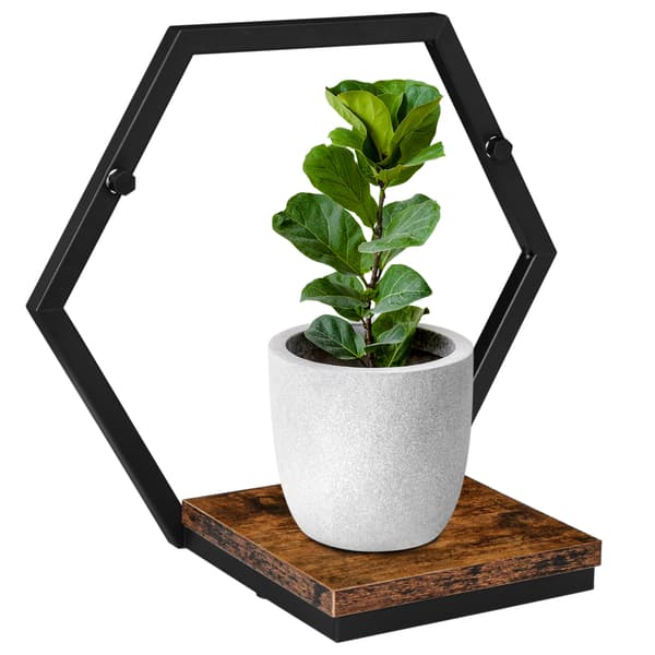 Honung Rustik loft sort metalhylde blomsterstativ