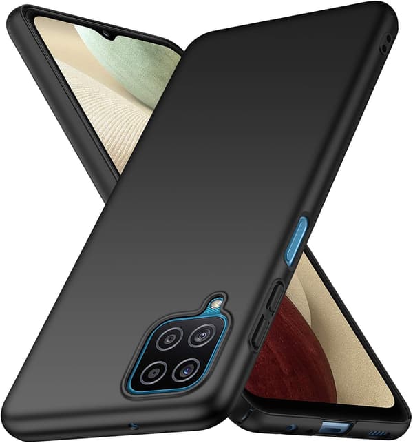 ETUI TIL SAMSUNG GALAXY A12 5G SORT MAT HÅRDT