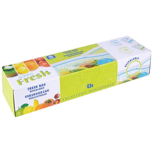 ziplock-påsar för mat 20x1,2 l + 20x2,5 l 40 st