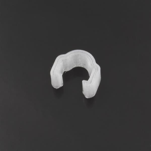 Grommet, klips til montering af bremsehus/slange på stellet, 3D, transparent, 5 stk.