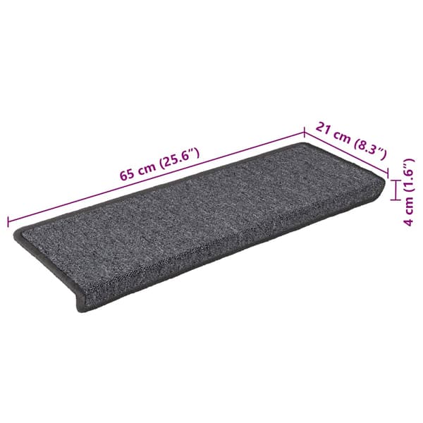 vidaXL trappemåtter 30 stk. 65x21x4 cm grå og sort