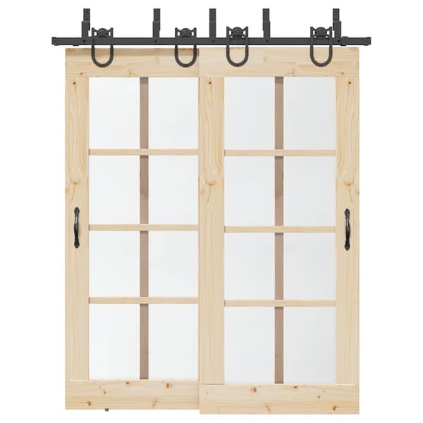 vidaXL Skjutdörrsinstallationssystem 183 cm stål svart