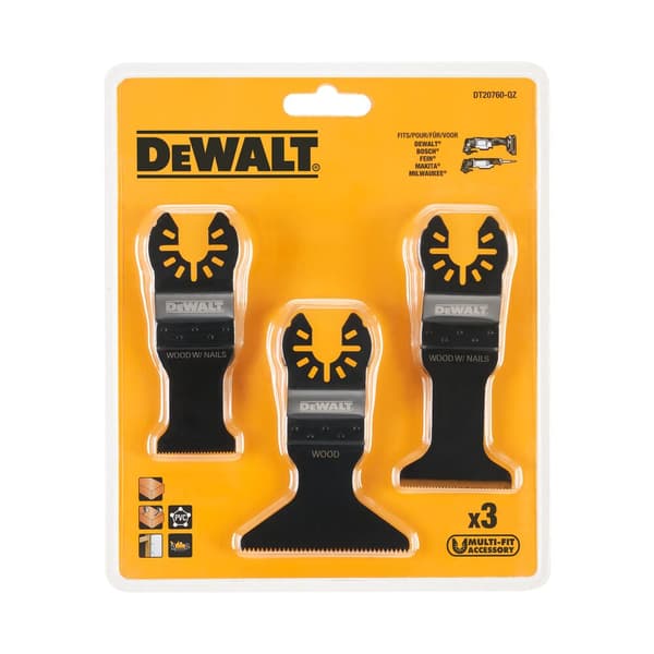 SÆT MED 3 DEWALT DT20760 MULTIVÆRKTØJSKLINGER