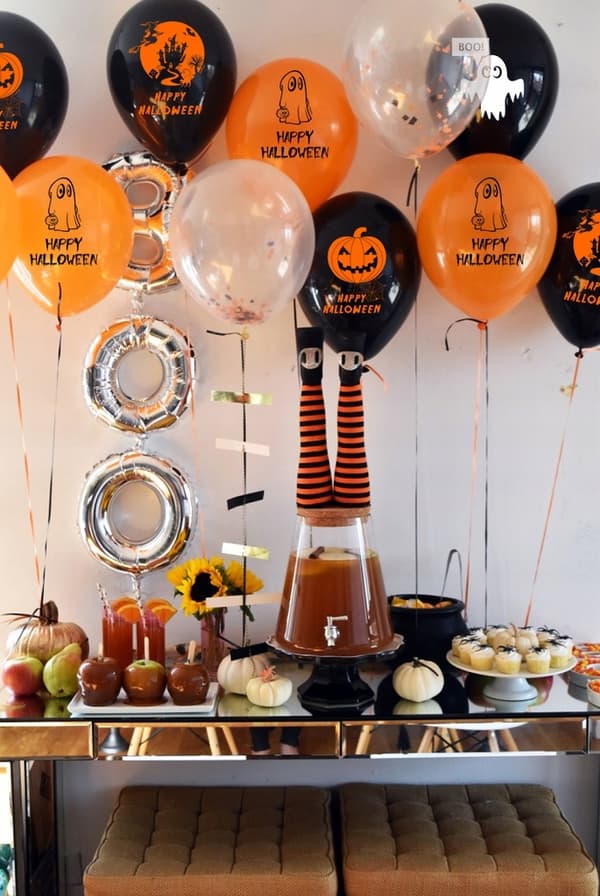 Halloween-setti, ilmapallot, banneri