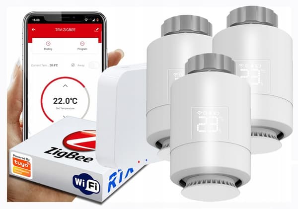 3x RTX termostathoved + Tuya SET Zigbee WiFi Gateway