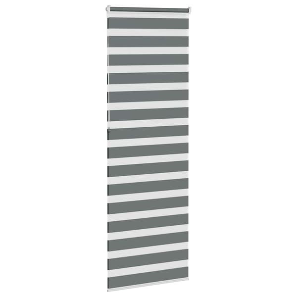 vidaXL zebrarullegardin, mørkegrå, stofbredde 70,9 cm, polyester