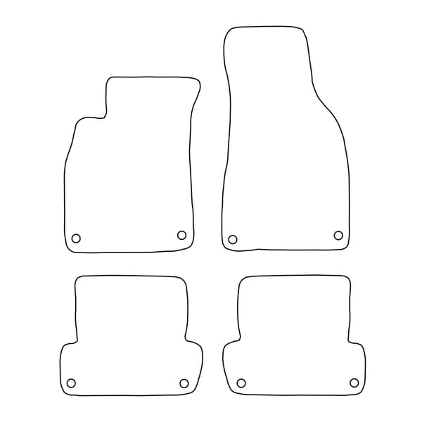 [BLM]AU012 Sort - Velourmåttesæt til Audi A4 II/III B6/B7 (2000-2007) - sort kant