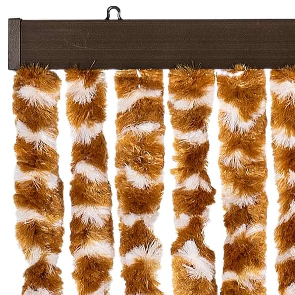vidaXL Flugnät ockra och vit 56x200 cm chenille