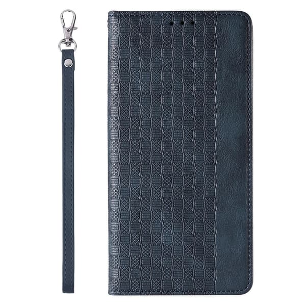 Magnetrem-cover til iPhone 12 Pro Max med pung + mini-snor til vedhæng, blå