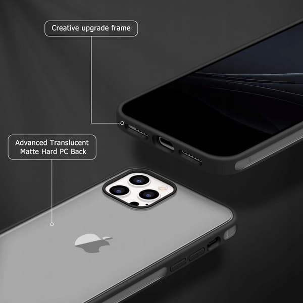 FODRAL TILL APPLE IPHONE 12 PRO MAX SVART TRANSPARENT BAKSIDA