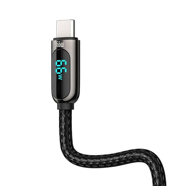 Baseus Display USB till USB-C-kabel, 66W, 1m (svart)