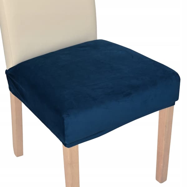 Stolöverdrag för stolsäte hög velour TESS mörk turkos