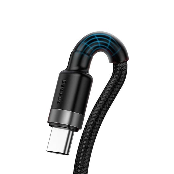 Baseus Cafule Huawei SuperCharge USB til USB-C Kabel, QC 3.0, 5A 1m (Sort-Grå)