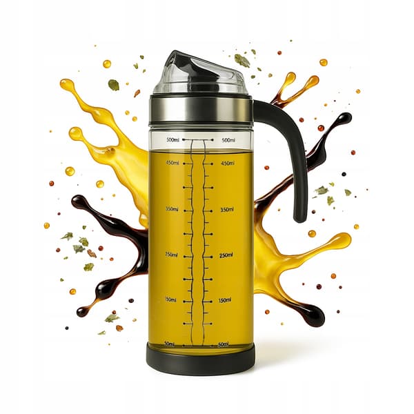 Glaskande 500 ml med håndtag til sauce, olie, eddike