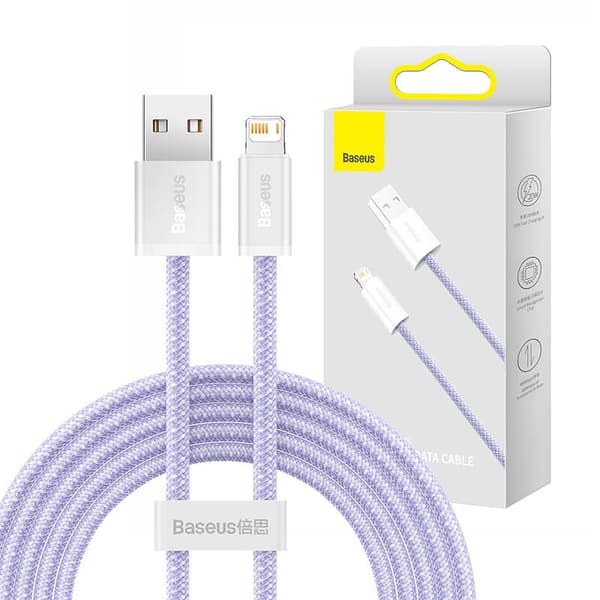Baseus Dynamic 2 USB till Lightning-kabel, 2.4A, 2m (Lila)