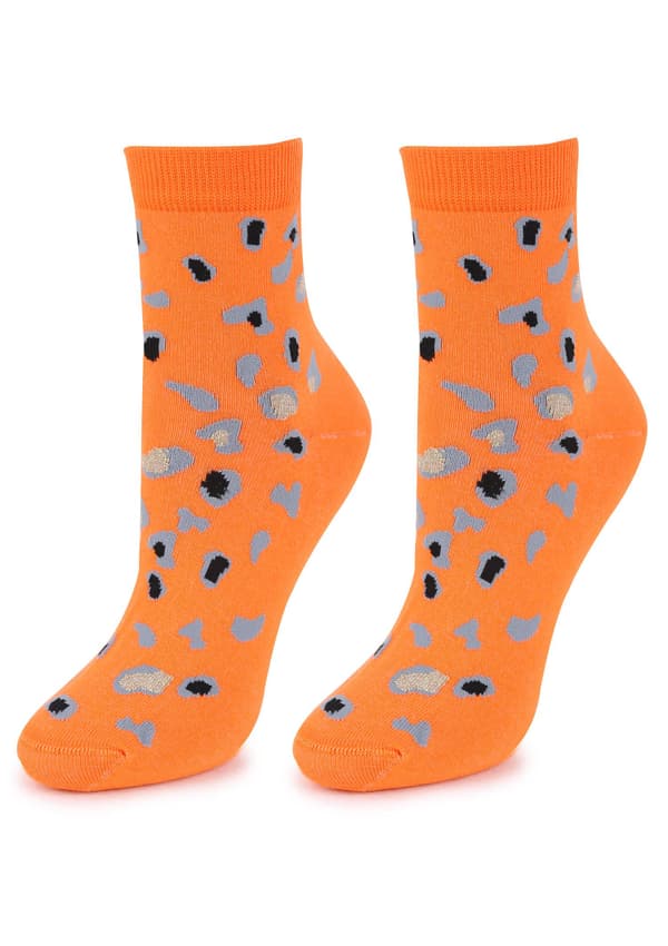 Damstrumpor med fläckar SC Panter Lurex Marilyn ORANGE 36/40