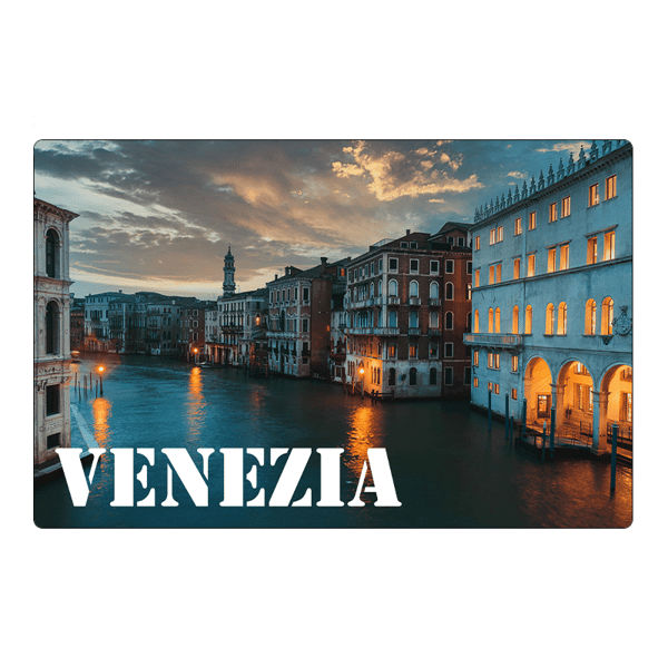 Køleskabsmagnet Venedig ved skumring