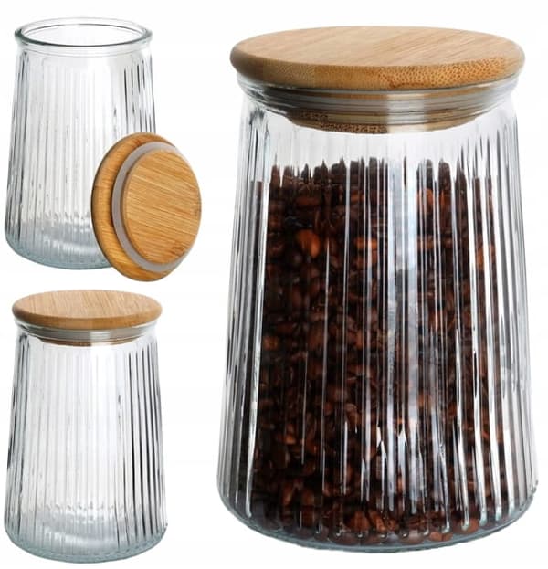 Köksförvaringsbehållare med bambulock 950ml
