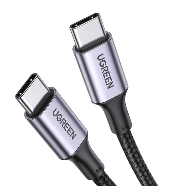 Ugreen US316 USB-C - USB-C -kaapeli, 100W, 5A 0,5m (musta)