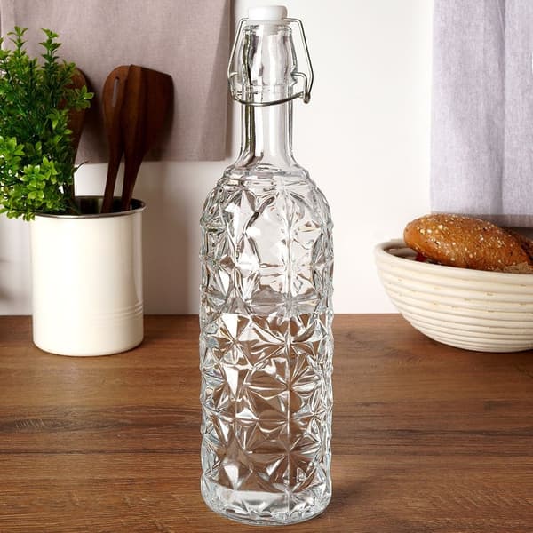 Glasflaske med klips 750 ml