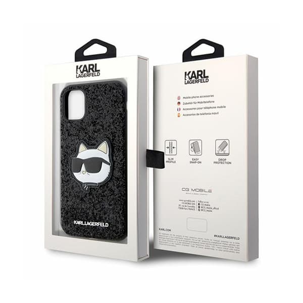 Karl Lagerfeld NFT Glitter Choupette Patch - iPhone 11-skal (svart)