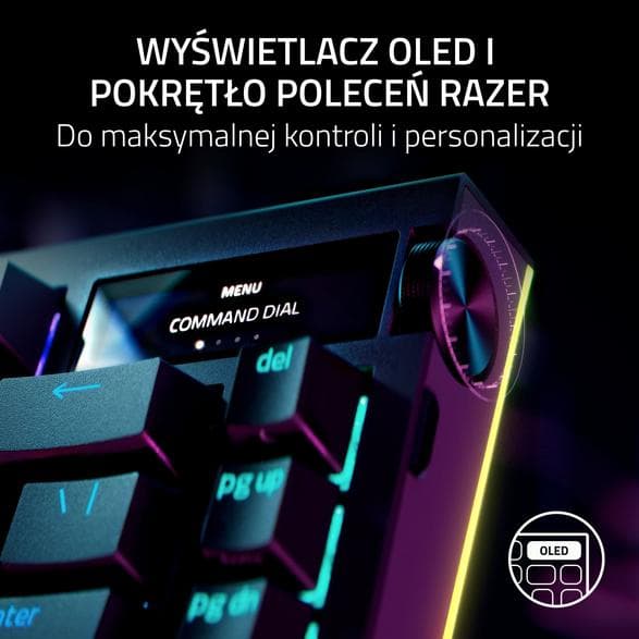 Razer BlackWidow V4 Pro 75% oranssi kytkin US musta näppäimistö
