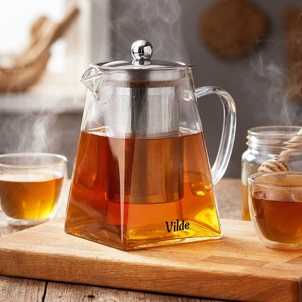 Värmetålig glas tekanna med infuser 730 ml