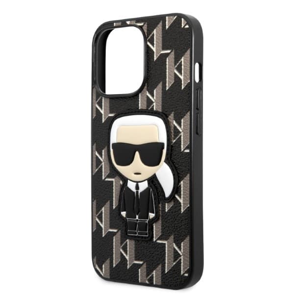 Karl Lagerfeld KLHCP13LPMNIKBK iPhone 13 Pro / 13 6.1 hårdt cover sort/sort Monogram Ikonik Patch