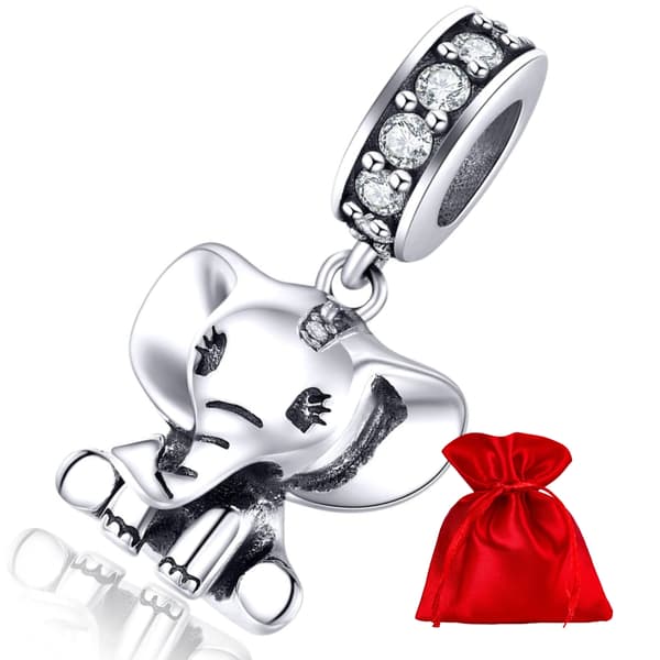 Lyckoelefant berlockhänge pärlor silver 925