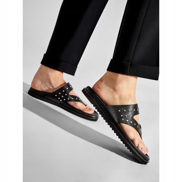 EVA MINGE DAMFLIP-FLOPS SVART LÄDER 36 3U2G5*