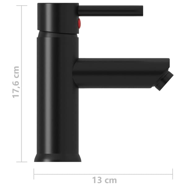 vidaXL håndvaskarmatur sort finish 130x176 mm