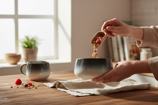 LUNA LINE KERAMISK SKÅL 16 CM MEDIUM TIL SUPPER OG MÜSLI