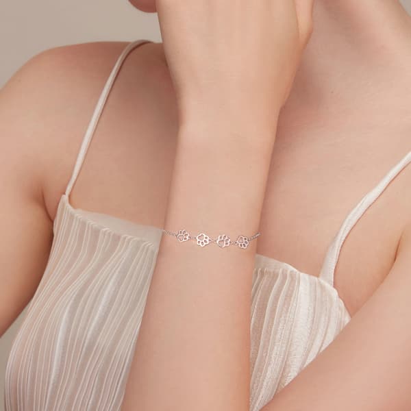 Silverarmband med klor och justerbar längd, 925 silver