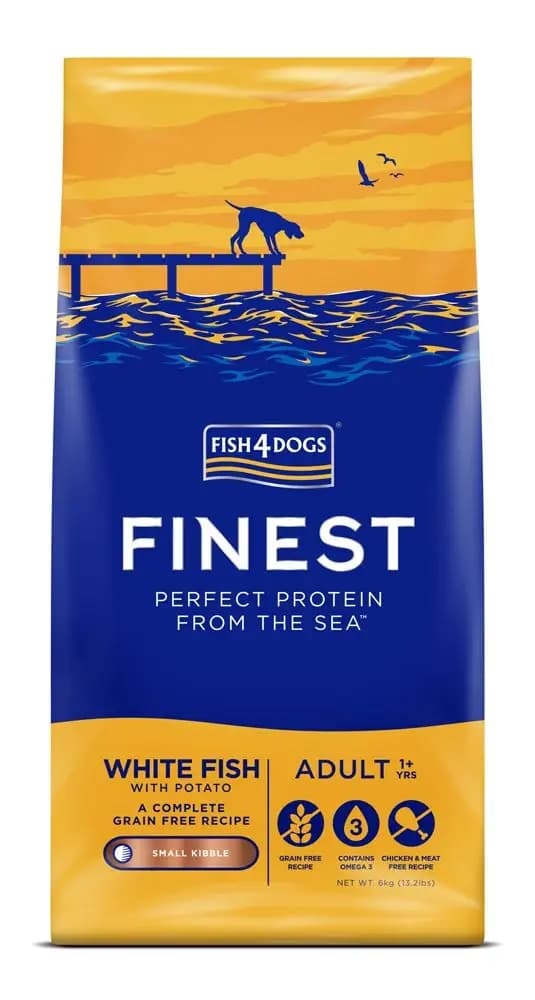 Fish4Dogs Finest Ocean torrfoder för hundar med vit fisk 6 kg
