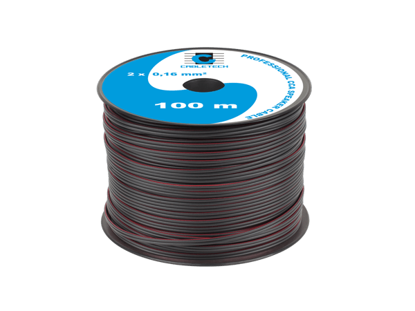 CCA Cabletech högtalarkabel 2x 0,16mm 100m svart röd