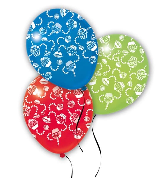Muffinballonger blandade färger 32 cm 14-pack